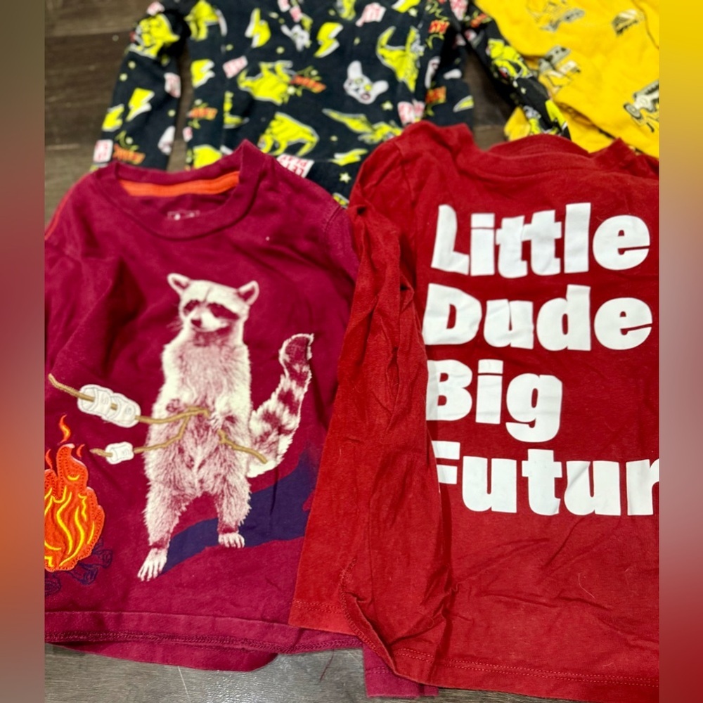 Toddler Boy Pajamas, Long Sleeve Shirts, and Pants Lot, Size 4T - Picture 2 of 8